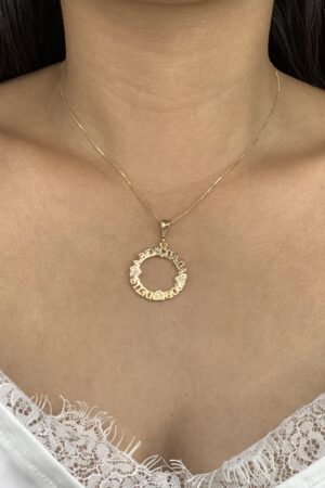 Colar Abençoada - Semijoia Ouro