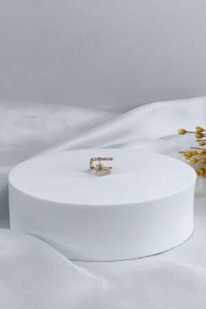 Piercing Fake Duplo com Estrela - Semijoia Ouro