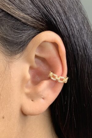 Piercing Fake Corrente - Semijoia Ouro