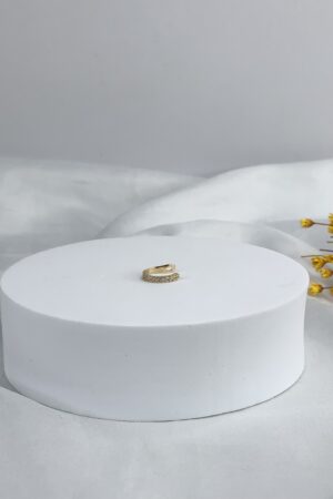 Piercing Fake Cravejado com Zircônias - Semijoia Ouro