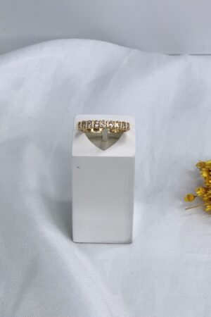 Anel com Zircônias Redondas - Semijoia Ouro
