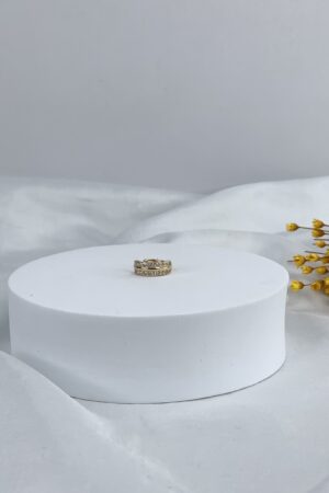 Piercing Fake Duplo Cravejado com Zircônias - Semijoia Ouro