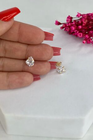 Brinco Ponto de Luz Gota  GG - Semijoia Ouro