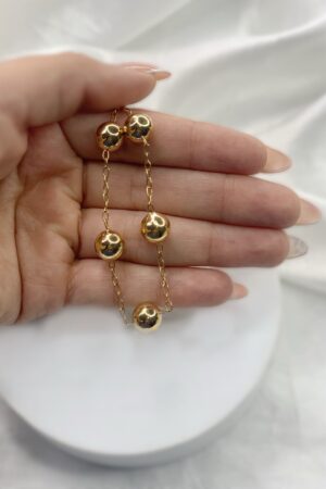 Pulseira bolas- Semijoia Ouro