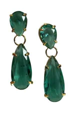 Brinco Gota Dupla Zirconias - Semijoia-