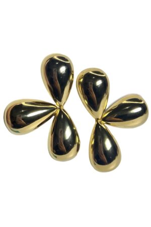 Brinco Pétalas em Gota - Semijoia Ouro