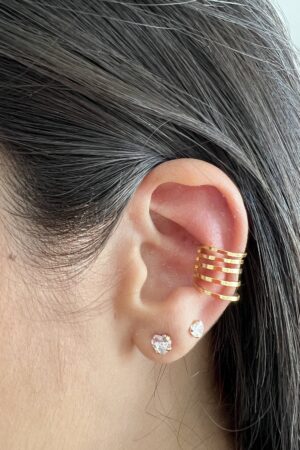 Piercing Fake Cinco Linhas - Semijoia Ouro