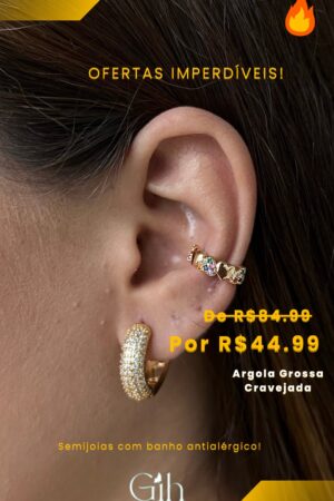 ARGOLA FINA G CRAVEJADA - BLACK FRIDAY