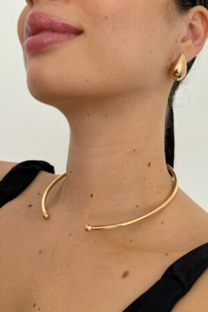 Gargantilha Choker Tubo - Semijoia Ouro