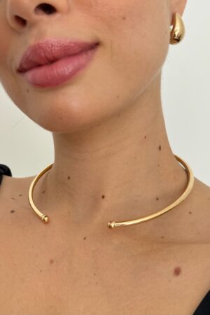 Gargantilha Choker Tubo - Semijoia Ouro