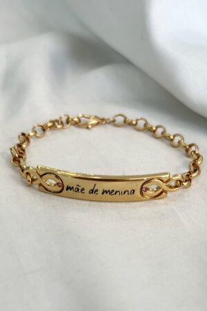 Pulseira Placa Mãe de Menina - Linha Premium