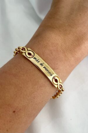 Pulseira Placa Mãe de Menina - Linha Premium